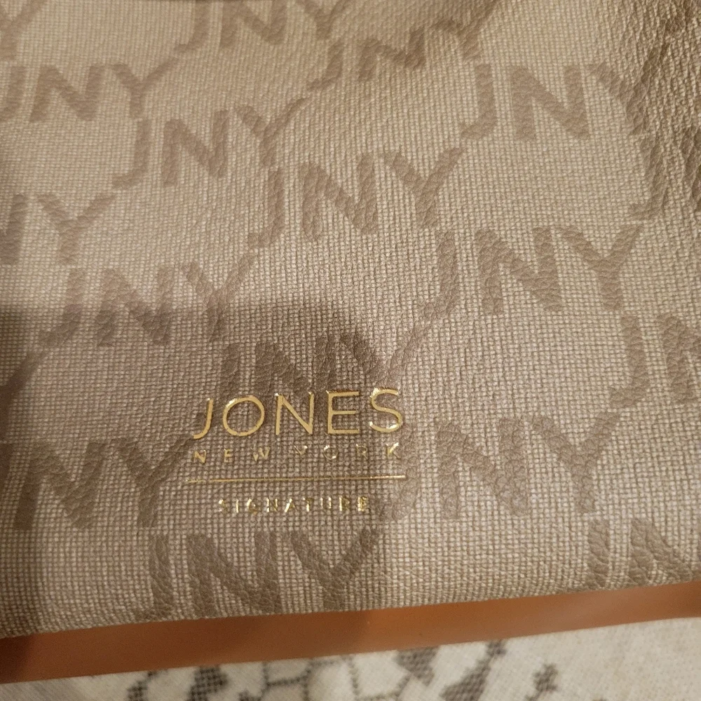 Jones New York Logo Haven Leather Backpack Toffee NWT
